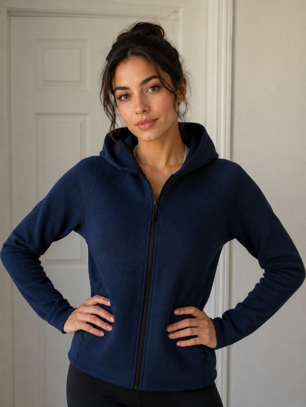Uniqlo Navy Full-Zip Hooded Jacket Medium